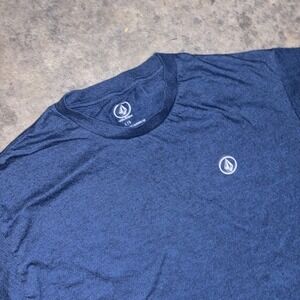 Volcom Circle Blanks T Shirt Mens Large Blue Cotton Performance Classic Fit